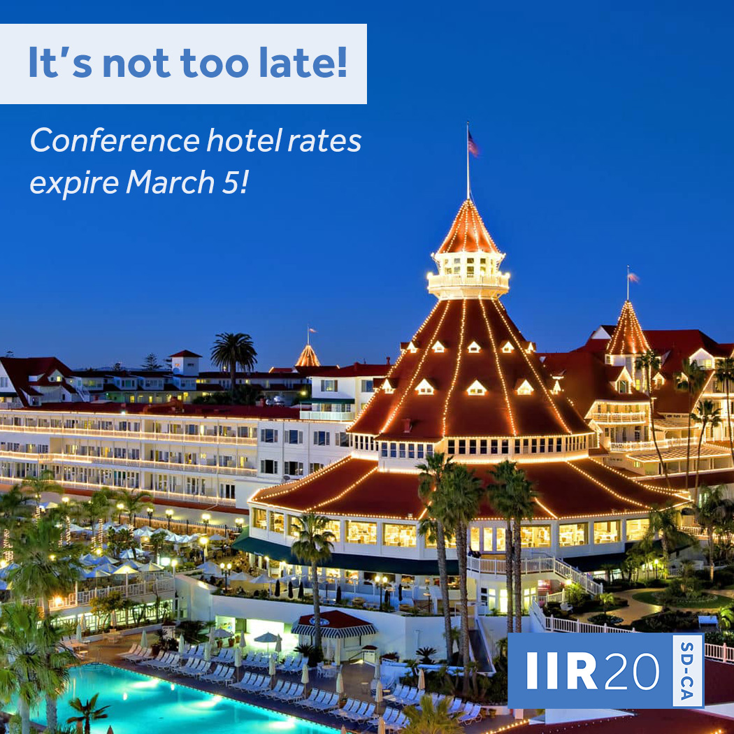 FRNevents's tweet photo. Book your hotel room for #IIR2020 at the beautiful @delcoronado before the conference rate expires on 3/5/20! Reserve your room now: https://t.co/1HJt4qB8kZ https://t.co/rkrUEZL8mK