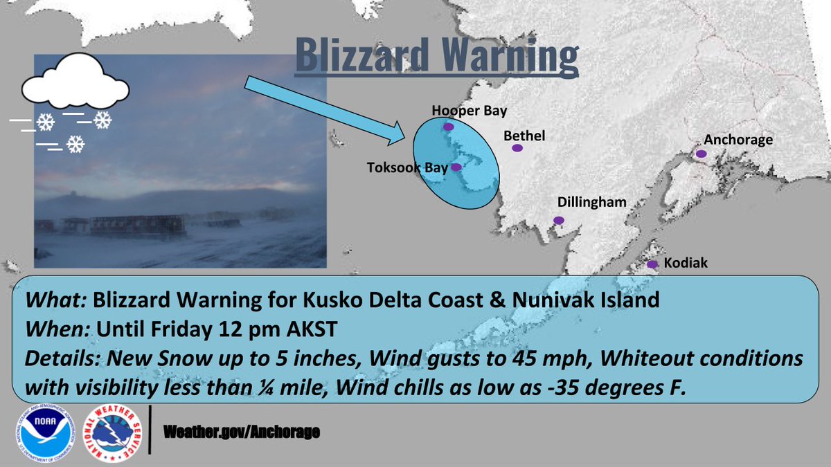 NWSAnchorage's tweet photo. A blizzard warning has been issued for the Kusko Delta Coast & Nunivak Island. #akwx #kyuk
For details, visit:
https://t.co/9shRFYMbfM https://t.co/qzYX8w2uba