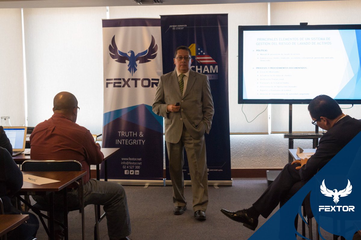 FextorGlobal's tweet photo. Compartimos imágenes del Taller “Prevención de Lavado de Activos y Criminal Due Diligence”, organizado por la @amchamec , el cual contó con la presentación de Nuestro Director de Prevención de Lavado de Activos de #FEXTOR, Eco. Jaime Mancheno.
FEXTOR
Truth and Integrity https://t.co/6eJ3rUfStr