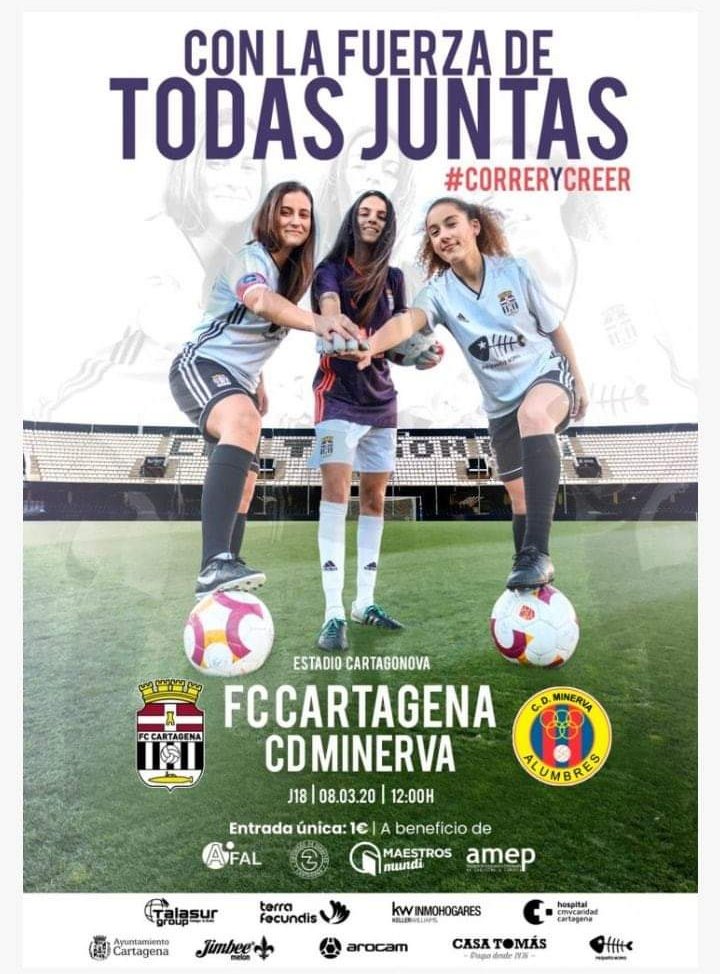 AMEPCartagena's tweet photo. Hoy hemos participado en la presentación de un partido que hará historia, el 8 marzo a las 12.00 os esperamos en el estadio Cartago nova para ver triunfar al equipo femenino del @FCCartagena_efs #correrycrecer https://t.co/m0x6SyD1hw