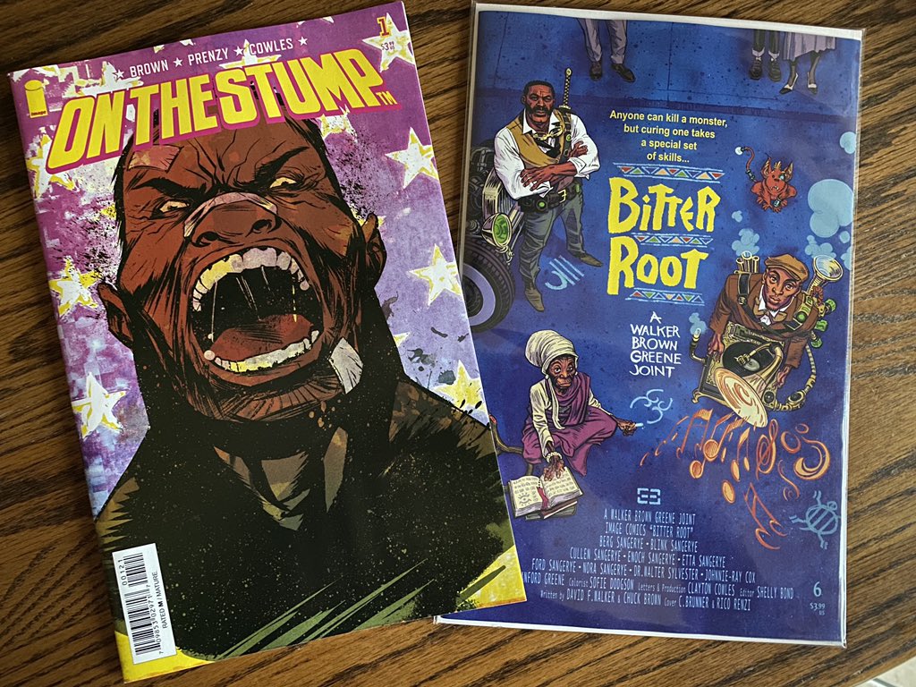 MeechDoodle's tweet image. Had to get these bad boys. I wish my comic shop had more of the Bitter Root variants. @sanfordgreene @Cbrown803 #imagecomic #bitterroot #onthestump