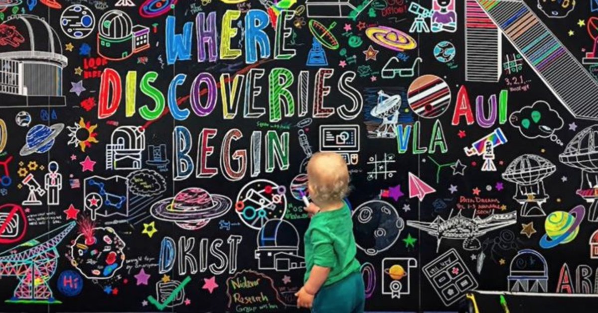 NOIRLabAstro's tweet photo. This colorful piece was the center of the NSF Pavilion at which major science meeting early last month? Use the link for a clue. Post your answer using #OIRLabQuiz.
a) Planetary Sciences
b) Young Sci-Fi Artists
c) American Astronomical Society
d) Space Science Expo https://t.co/4oeyNV48wq