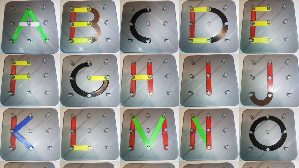 Fabrication d'un alphabet à construire pour apprendre à écrire. 
#teammaternelle #ecolematernelle #ageem
#impression3D #3Dprinting #3dprint #3Dprinted