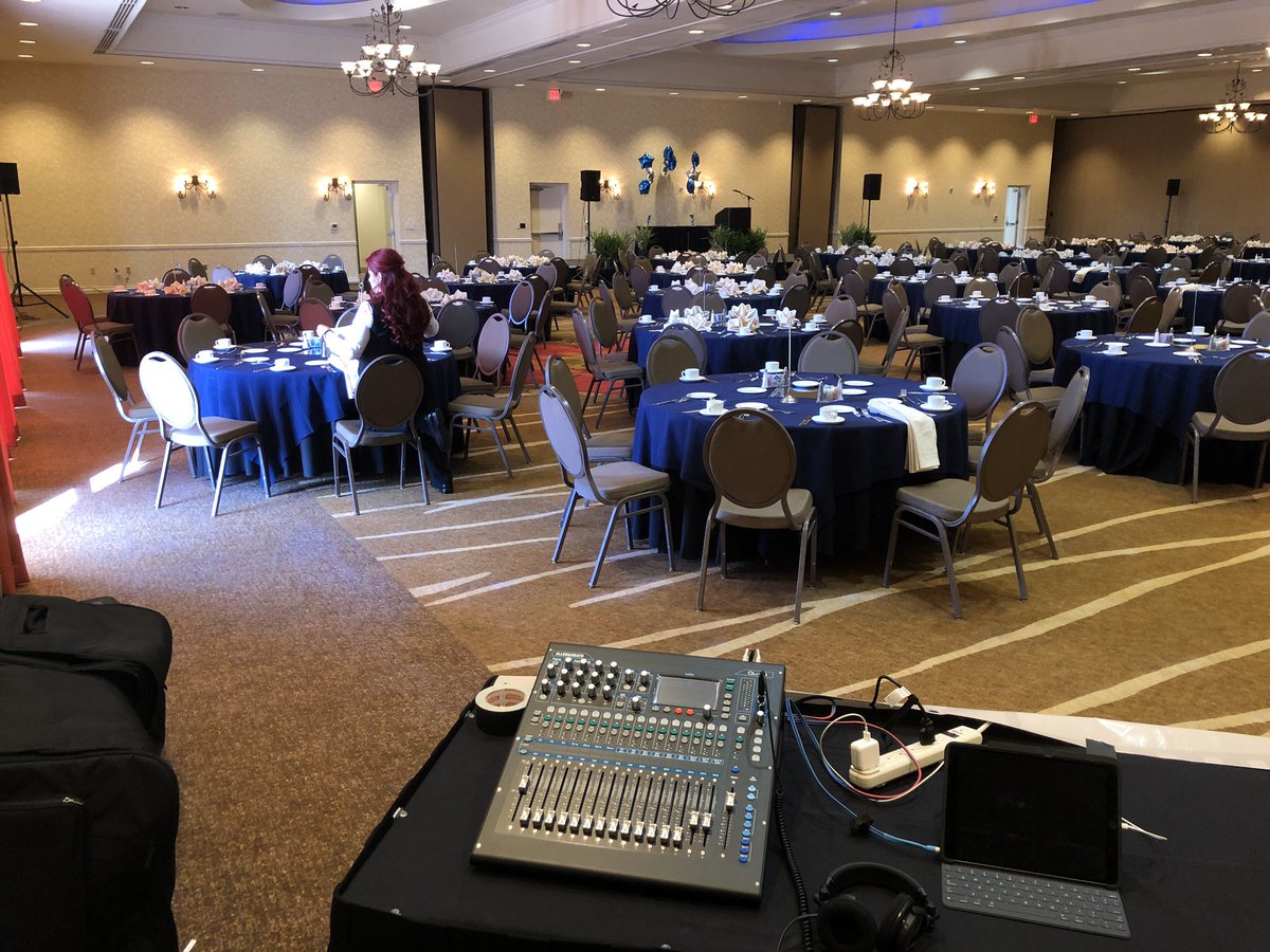 Bielss_AVPro's tweet photo. We are all set up and ready to run Audio for the @LISDPTA Founders Day Dinner! If you ever need help with running audio for your event give us a shout! @lisdcte #LISD_CTE https://t.co/RcczYYAE86