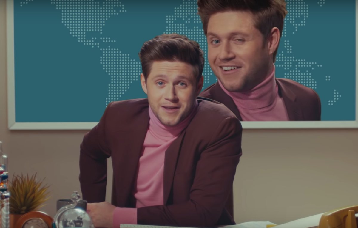 RollingStone's tweet photo. Niall Horan reveals ‘Heartbreak Weather’ track list as a cheeky meteorologist. Watch the clip below https://t.co/sqFzK6JVBu https://t.co/ajZiWDD6vF