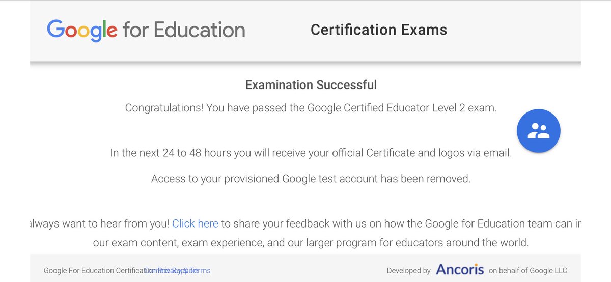 camifulmer's tweet photo. Wahooo!!!  Just passed my Google Certified Educator Level 2 Exam!!! On my way to Google Trainer!! #flycloser #jnpsd https://t.co/qw0CDnj5hE