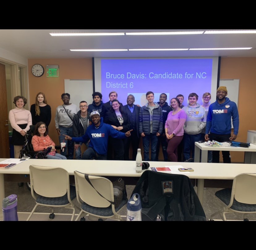 brucefornc's tweet photo. Thank you so much to the @UNCGDemocrats for allowing me to come and speak with you! It was truly a pleasure discussing the issues in the 6th district and how we can fix them. #NC06 #UNCG https://t.co/h7Gbbwsow8