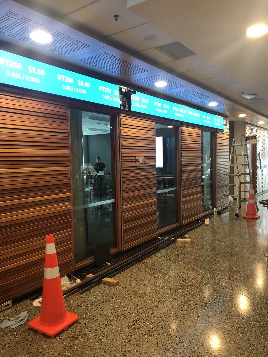 Finishing touches going on the ⁦<a href="/AUTuni/">AUT University</a>⁩ Trading Room ready for our business school students starting Monday. #finance #economics