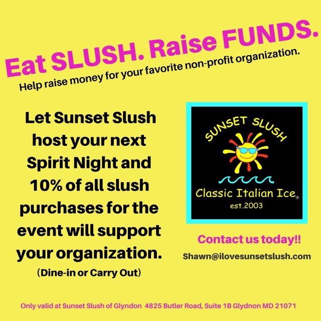 WhsOwlsAB's tweet photo. Help raise money for your favorite non-profit organization! Let @sunsetslushofglyndon host your next spirit night! 10% of slush purchases for the event will support your organization! email shawn@ilovesunsetslush.com to schedule your event today! https://t.co/ZzO8ens1Gs
