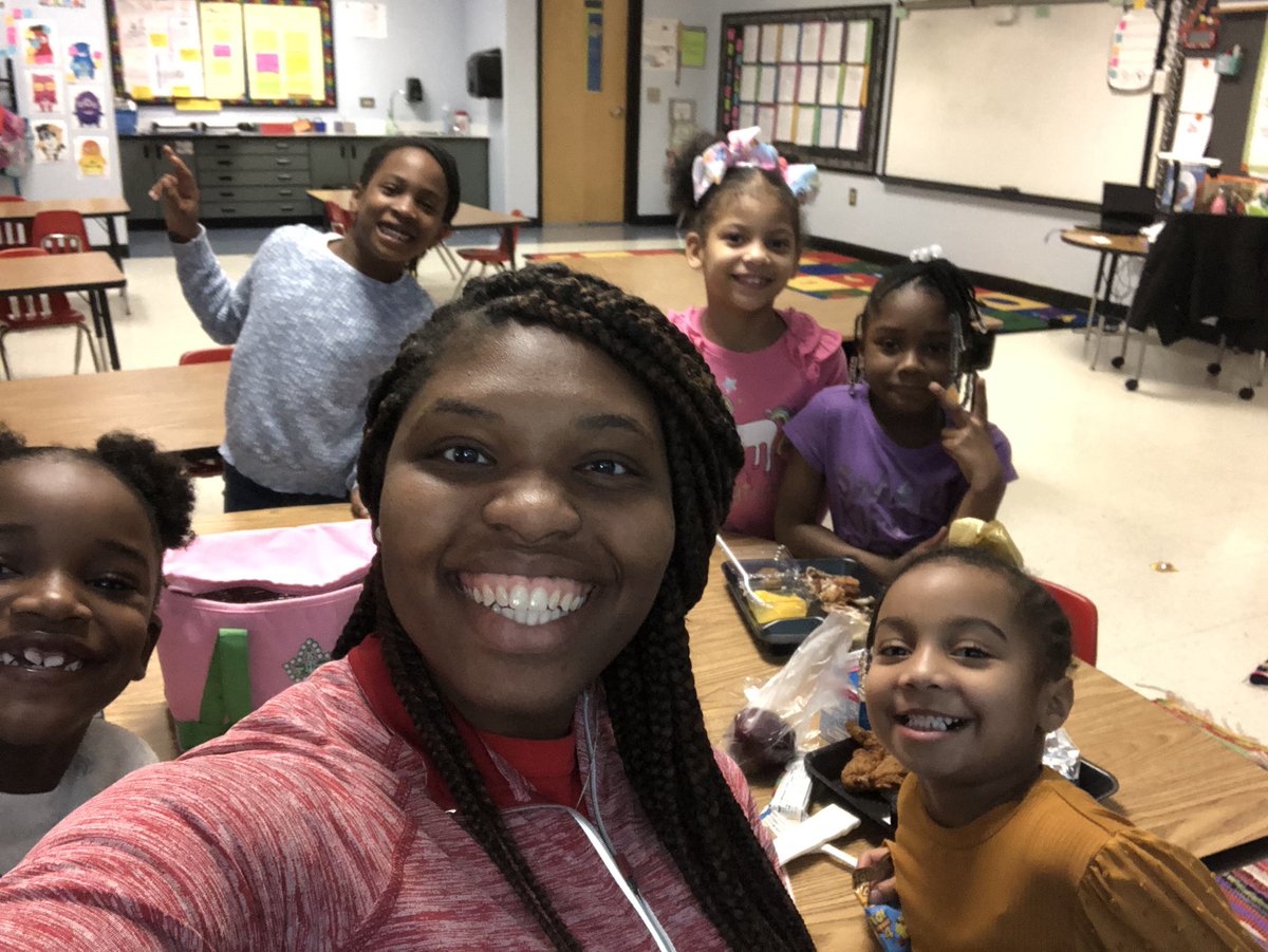 Lunch W/ Ms. White : GIRLS ONLY! Today I noticed a few of my girls were having a challenging day, so I invited them all to have lunch with me. They were all smiles, worked harder academically, and suggested we do it more often. A little ❤️ goes a long way. #BuildingRelationships