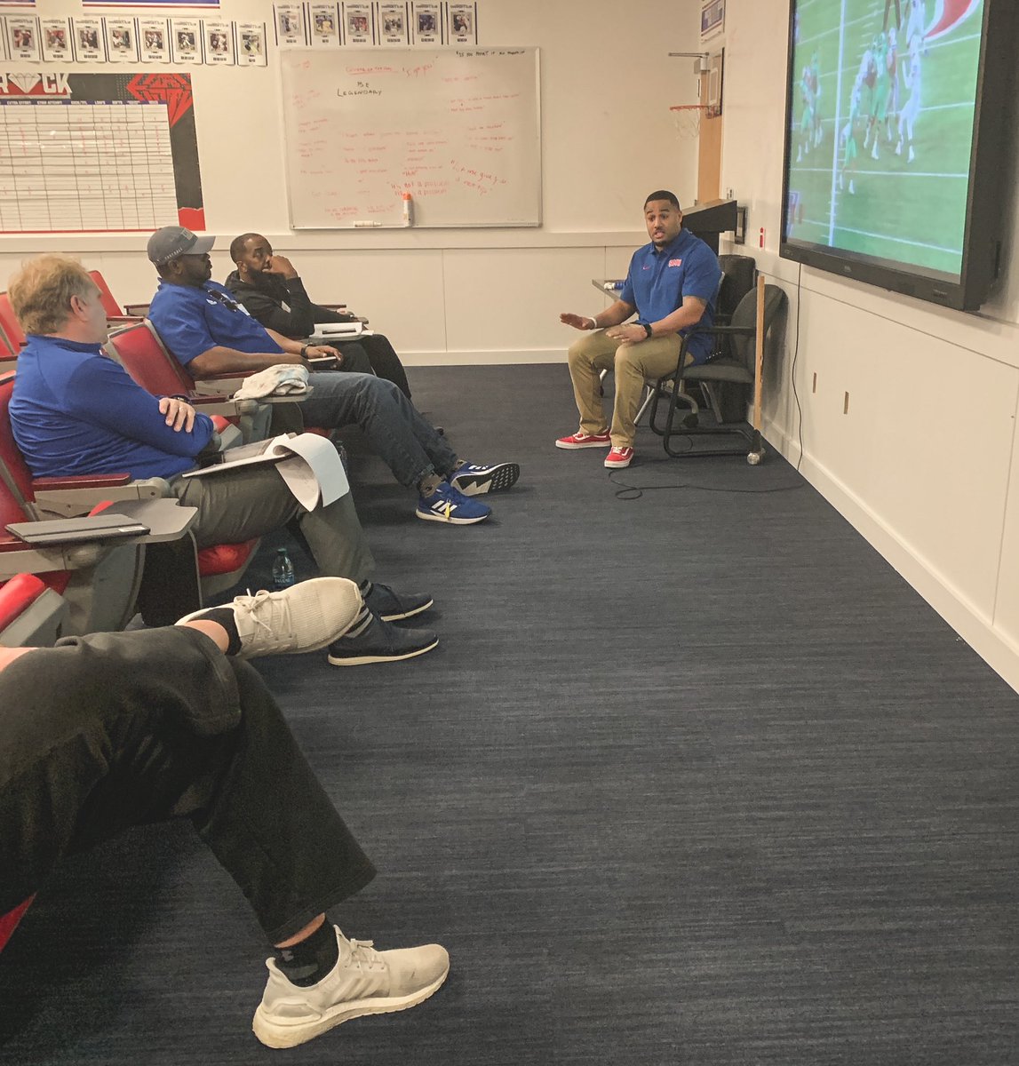 Tolleson20's tweet photo. Enjoyed listening to @LetsGo_Bo5 dude is more than a coach. Great teacher of the game. #SameAs @SMU_Football https://t.co/YHoyfyq7cX