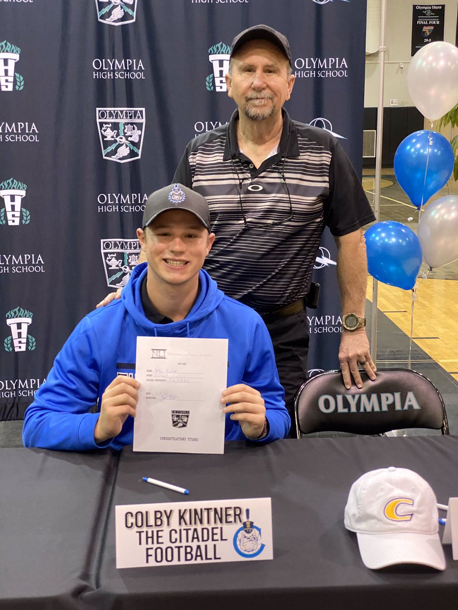 I would like to thank one of the kickers I work with  <a href="/colby_k95/">Colby Kintner</a> Colby Kintner /Olympia HS for letting me be there for his special day and to be part of his journey to the next level of football.. So proud !! <a href="/CitadelFootball/">The Citadel Football</a> <a href="/KickingService/">National Kicking Service</a>