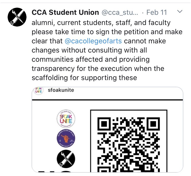CCSFCollective's tweet photo. #EveryClassHasAStory is a public art display we want to expand for other schools to participate in. The #ViciousClassCuts are not only happening at #CCSF...

We know @cca_stu_union students are organizing - class cuts can not happen, transparency is needed! https://t.co/OMbUpVjAoP