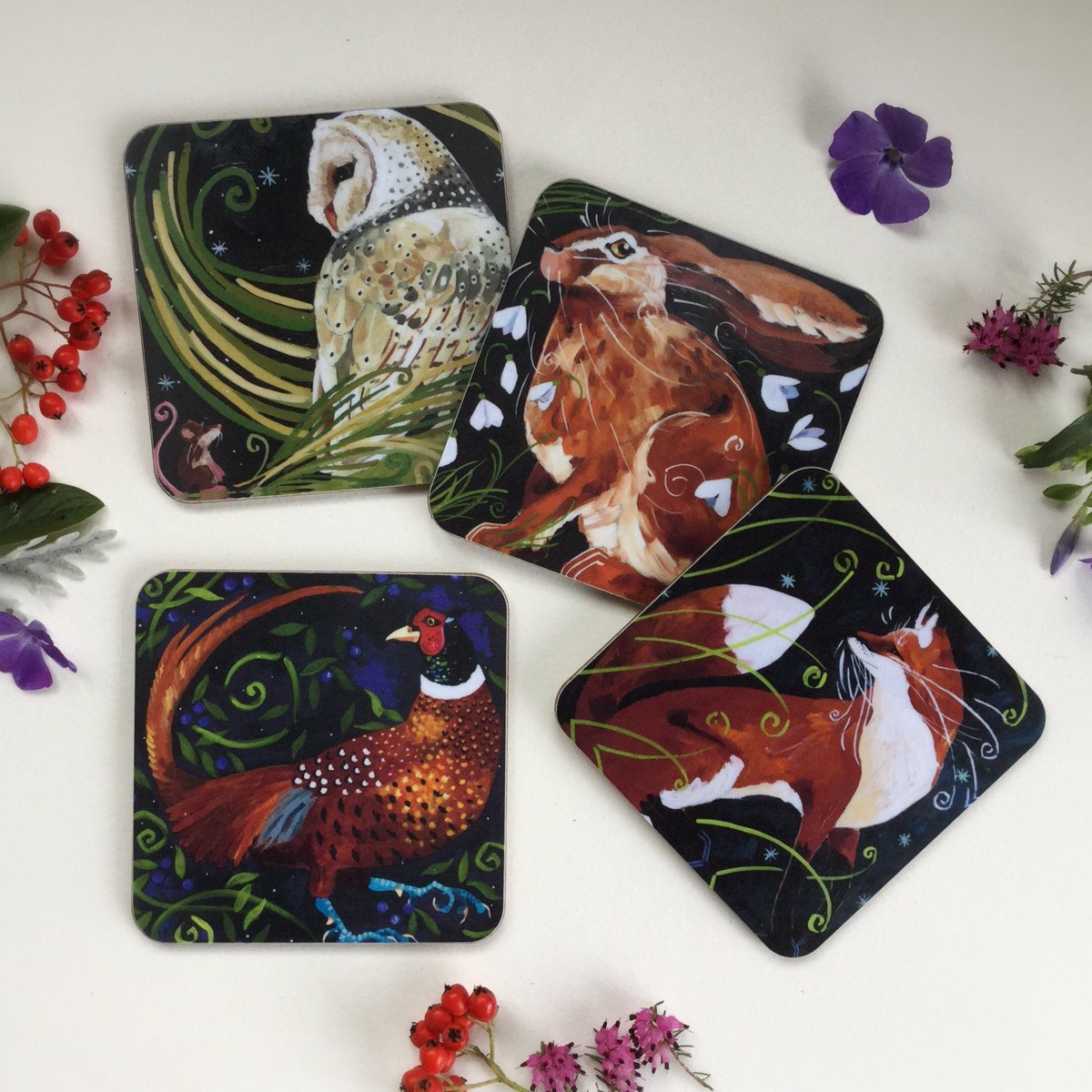 Mintymade's tweet photo. Excited to share the latest addition to my #etsy shop: Set of 4 Coasters, mixed designs https://t.co/7pgCYDZ0JC #mothersday #coasters #coolcoffee #wildlife #lovecolour https://t.co/hiBw8i0r6Z
