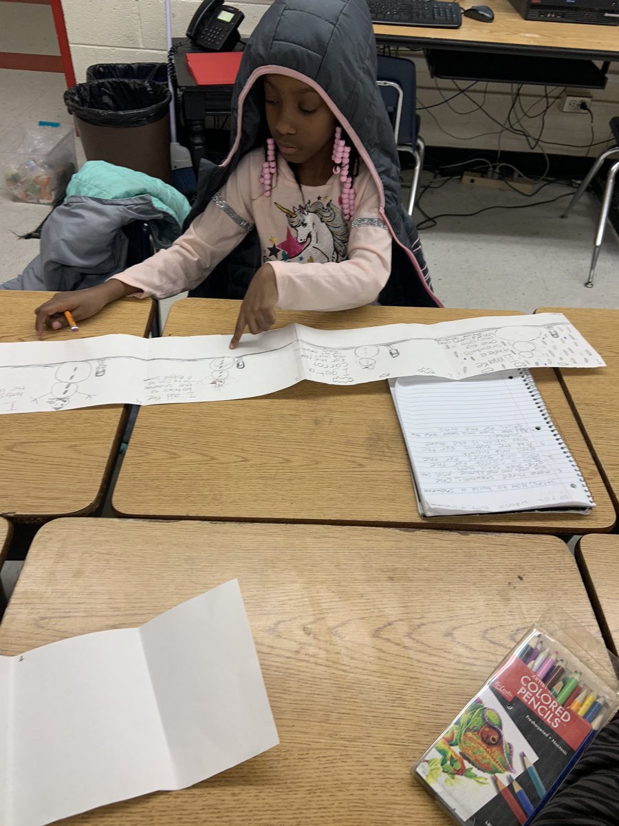 MsWinstead's tweet photo. Second grade really wanted to bring on the snow. First snow songs, writing the sequence of how to build a snowman, next we created comic strips on how to build them and then made snowmen out of clay. #PracticingSequencing @EMRollinsElem https://t.co/mZPCuydO0i
