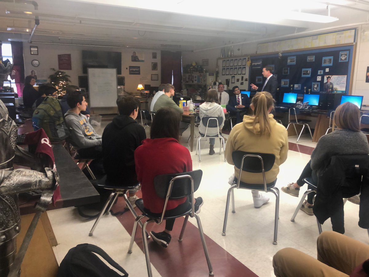 BenSalango's tweet photo. Our students are the future of West Virginia and we have to do everything we can to keep our young people here. Thank you to the GW High School Young Democrats for letting me speak today! #wvgov https://t.co/08EG7QHIU1