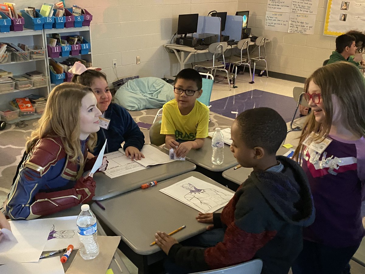 DejaynesS's tweet image. Captain Marvel and Thor stopped by #LavergneLake to see if these 2nd grade engineers used what they had learned about lift, thrust, drag, and gravity to design the best plane for the Avengers. #finaltask #forcesofmotion @LLE_Little_Hawk