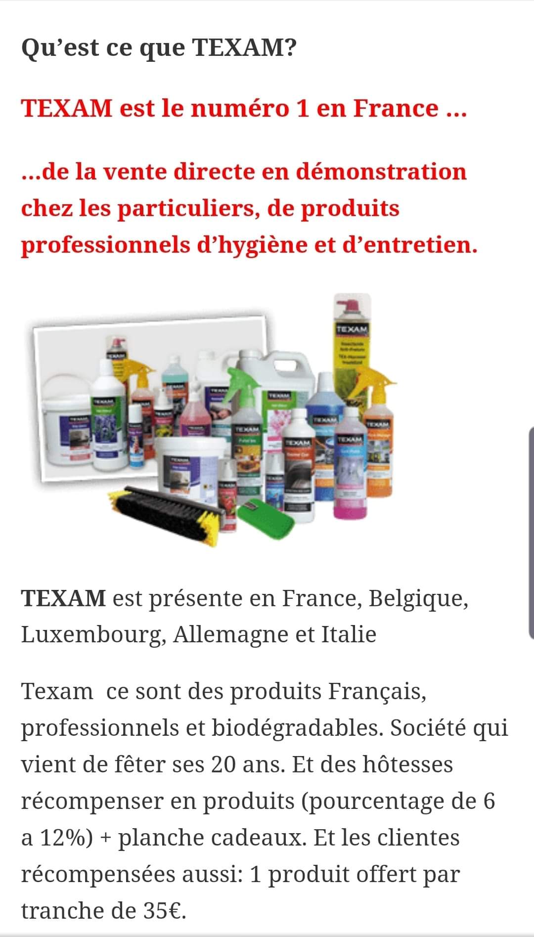 Produit Texam