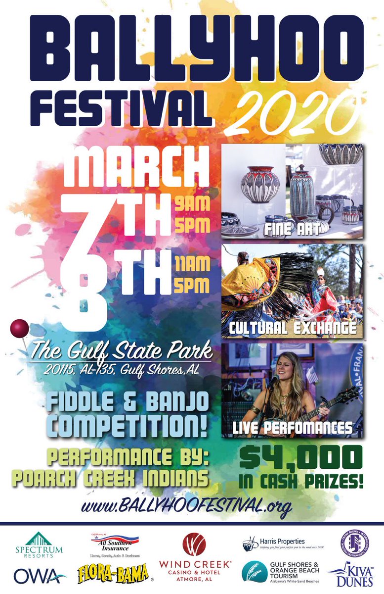 Ballyhoo Festival will take place March 7&amp;8 at Gulf State Park in Gulf Shores, Al! #FineArtFesival #GulfShores