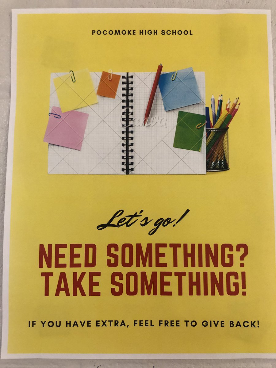 Now on our wall by the attendance window...#NeedSomething #TakeSomething #SchoolSuppliesForAll #PHSFreeSupplies💙💛💙💛 
 <a href="/McGinnis815/">Lauren Paige</a> <a href="/huffy3420/">Matt Hoffman</a> <a href="/BPthe_VP/">Bryan Perry</a> <a href="/WorcesterSystem/">Worcester Schools MD</a>