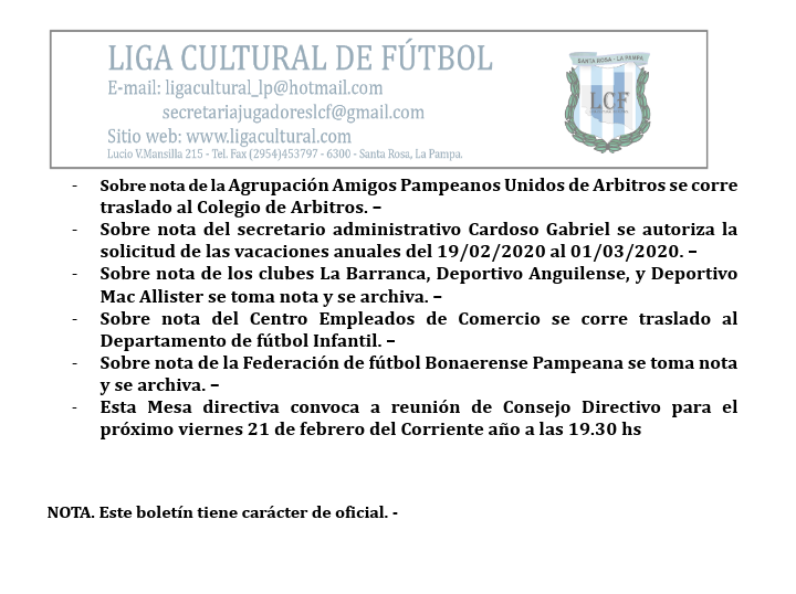 Boletín Oficial N° 03-2020