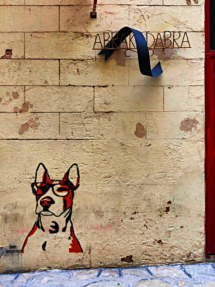InsiderMallorca's tweet photo. 💁🏼‍♀️Entdeckt in Palma: der beste Wachhund der Welt. Immer da!😬 Gesehen an der Wand des #Abrakadabra in #Palma. Apropos Magie: ich zauber mich jetzt ins Bett! Buenas noches!!🛌🧸🌙
#Mallorca #Zauberei #Streetart #graffiti #nightout #Insel #AnimalCrossingNewHorizons https://t.co/U6VNiHmsNx