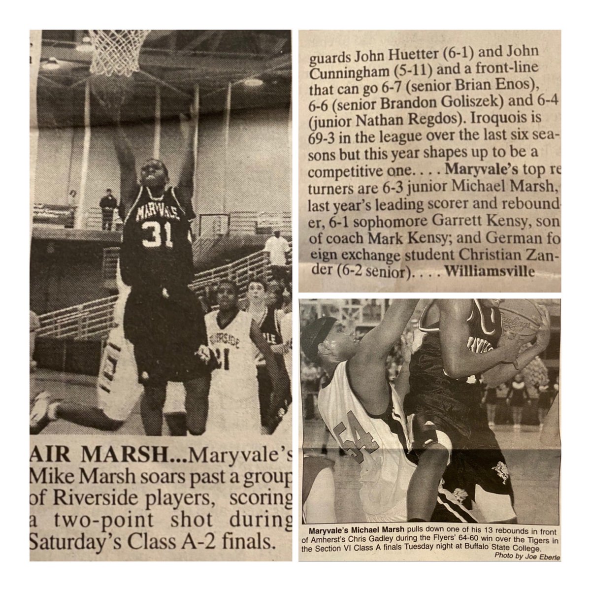 nebcbasketball_'s tweet photo. Throwback Thursday Honoring #Alum MICHAEL MARSH who lead @MaryvaleFans ๐ to there 1st sectional win โ03. Also, lead them in Scoring, REBS & PCT in โ03 & โ04. โ02 Scoring leader & REBS ๐คฉ Also, lead @maryvalefan to there 1st A-2 Sectional title in โ04. ๐ #WallOfFrame @PHCircuit https://t.co/b3MEvR8Pts