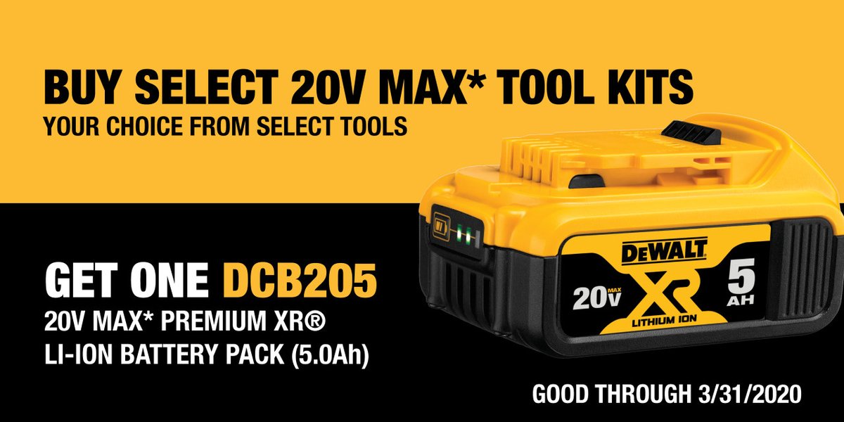 Buy select tool kits, get a free battery with purchase!
Shop DeWalt bundles now: ecmdi.com/specials/dewal…