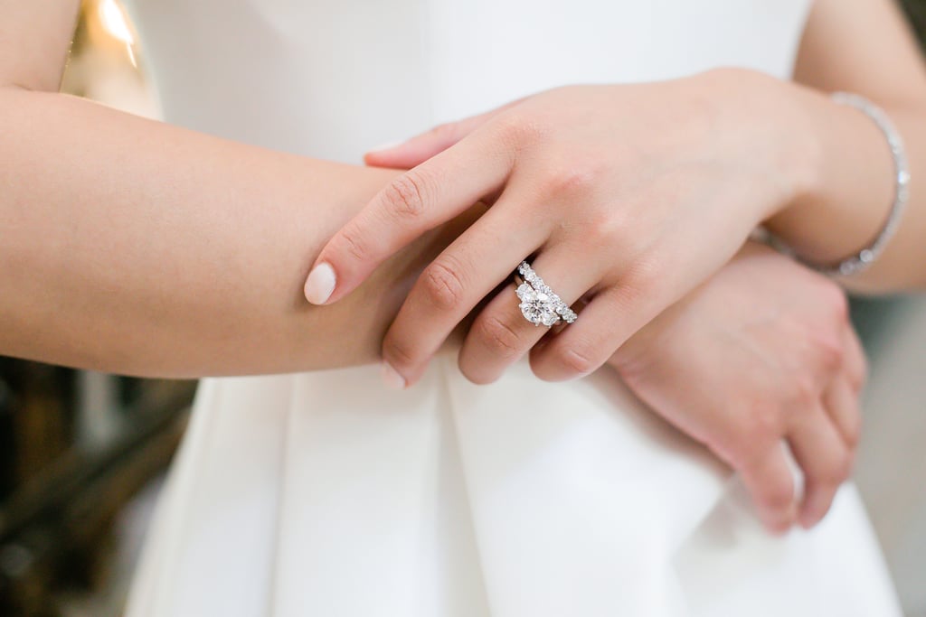 AskIGI's tweet photo. While the #engagement ring often takes the spotlight, don’t forget the #wedding band! @POPSUGAR gives insight on what band pairs best with your beloved rock: https://t.co/k5rbigyptR https://t.co/J0y1YHY2QQ