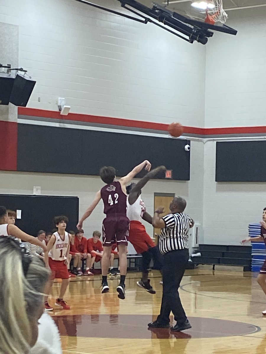 Silver game underway at Hocker Grove.  Last game of the season.  Go Knights🏀