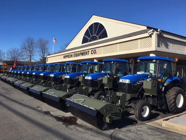 NHGovSalesTeam's tweet photo. Here is a squadron of @NHAgriculture TS6.110 tractors ready for duty!  They will soon be proudly on deployment with the USAF.  Some might wonder how these tractors will be serving.  Hint 1: Ask a veteran.  Hint 2: Those are not Ag tires! https://t.co/zoQyKaGJJX