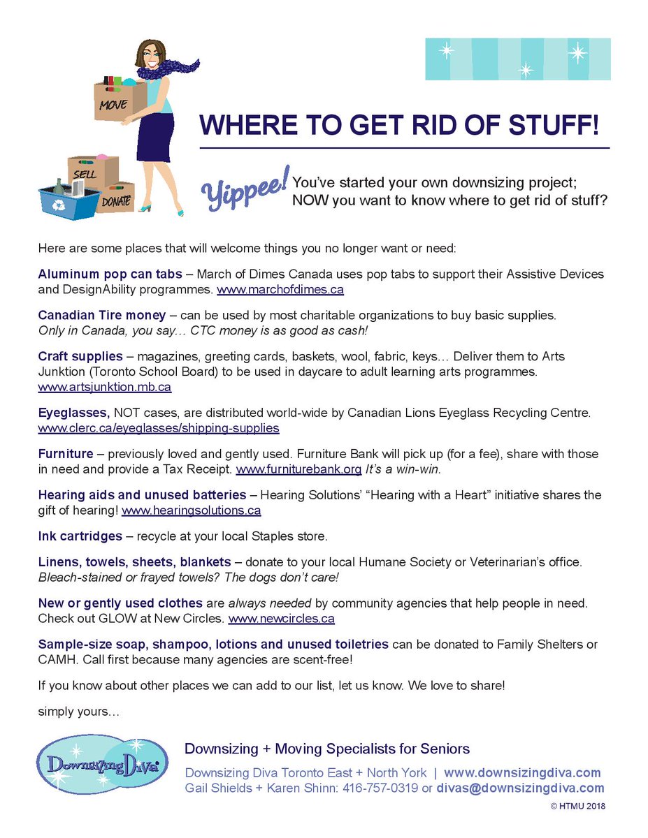 DownsizingDiva's tweet image. #downsizingToronto #declutterToronto #seniormovespecialist