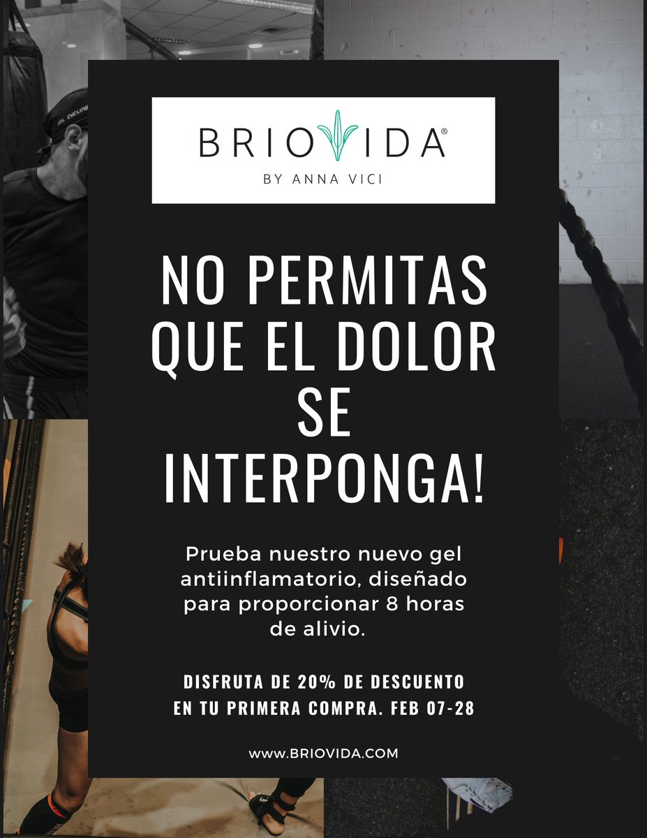 BrioVida's tweet photo. No dejes que el dolor se interponga. Gracias a nuestro #BrioGel puedes eliminar esos dolores musculares de manera rápida y garantizada. VISÍTANOS Y RECIBE UNA MUESTRA GRATIS! #Briovida #temantienesaludable #2020 https://t.co/AvKtkch29M