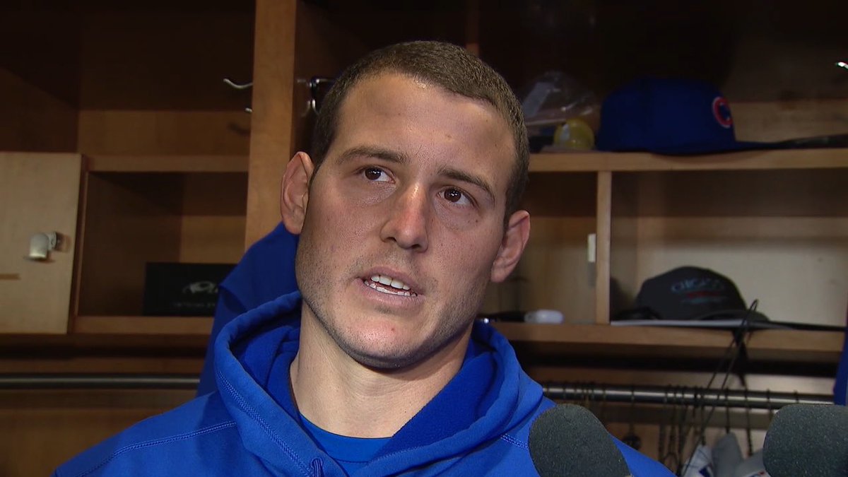 SieraSantos's tweet photo. Anthony Rizzo shares why he thinks Kris Bryant is the best Cub to lead-off the batting order.

We’ll check in with @LouCanellis down at spring training at 5PM on @fox32news! https://t.co/eOaitJfFFi