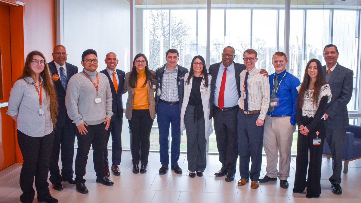 utsystem's tweet photo. Thank you President Kirk Calhoun and @UTHealthTyler students and residents for welcoming Regents Jodie Lee Jiles, Nolan Perez and Daniel Dominguez to your campus today! #InServiceToTexas https://t.co/9BO9jaxgV0
