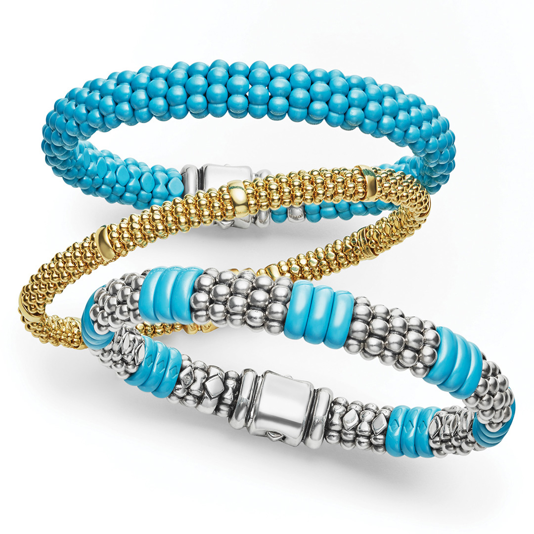 LAGOS_Jewelry's tweet photo. Blue Caviar is the perfect color pop for your stack. #bluecaviar #MyLAGOSMyWay https://t.co/jtJTzgtpwc https://t.co/3h3VXt9vj4