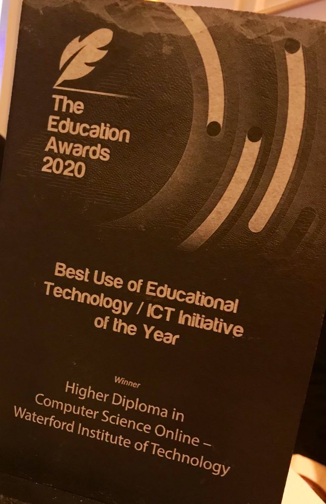 Whoop whoop we have a winner!!! @witctel wins @EDUAwardsIRL Best Use of Educational Technology/ICT Initiative of the Year Award #EducationAwardsIRL @waterfordit