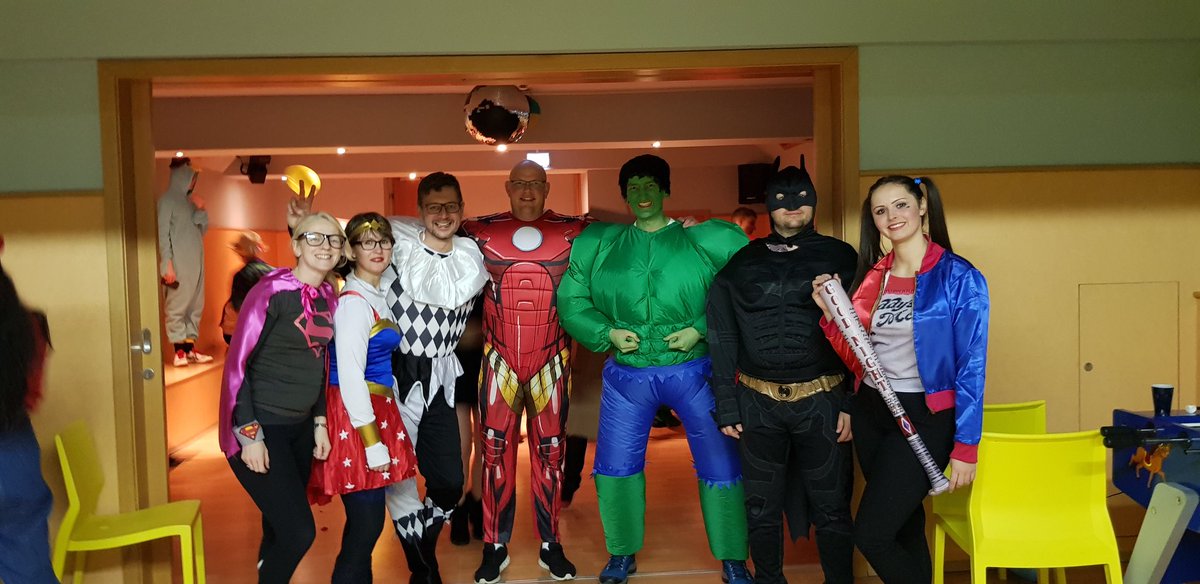 MBskitrip's tweet photo. Teachers winning at fancy dress! PGL Ben still hasn't managed to get the green paint off! https://t.co/JJcxAPTj7m
