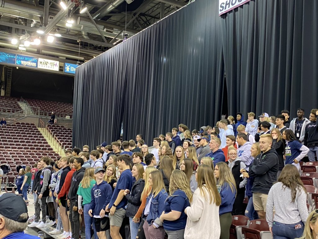 Women’s State Basketball: MAVS 33 Boise 24. Halftime. Great job by MAVS student for coming to support the Lady MAVS.