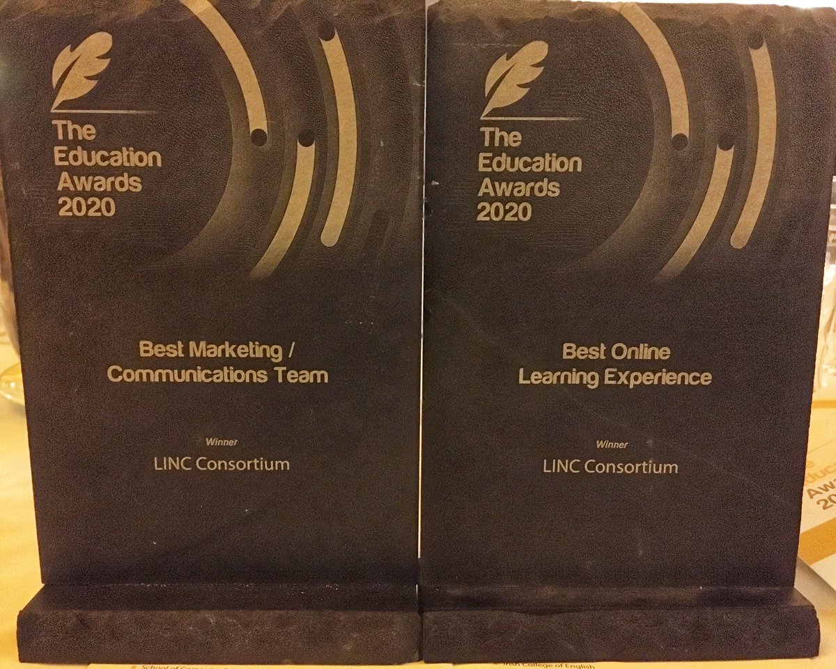 The LINC Consortium is delighted to have won the Best Mar Comms Team and Best Online Learning Experience Award at this year’s <a href="/EDUAwardsIRL/">Education Awards</a>.These awards wouldn’t be possible without our incredibly dedicated early years teachers across Ireland #EducationAwardsIRL #LINC #earlyyears