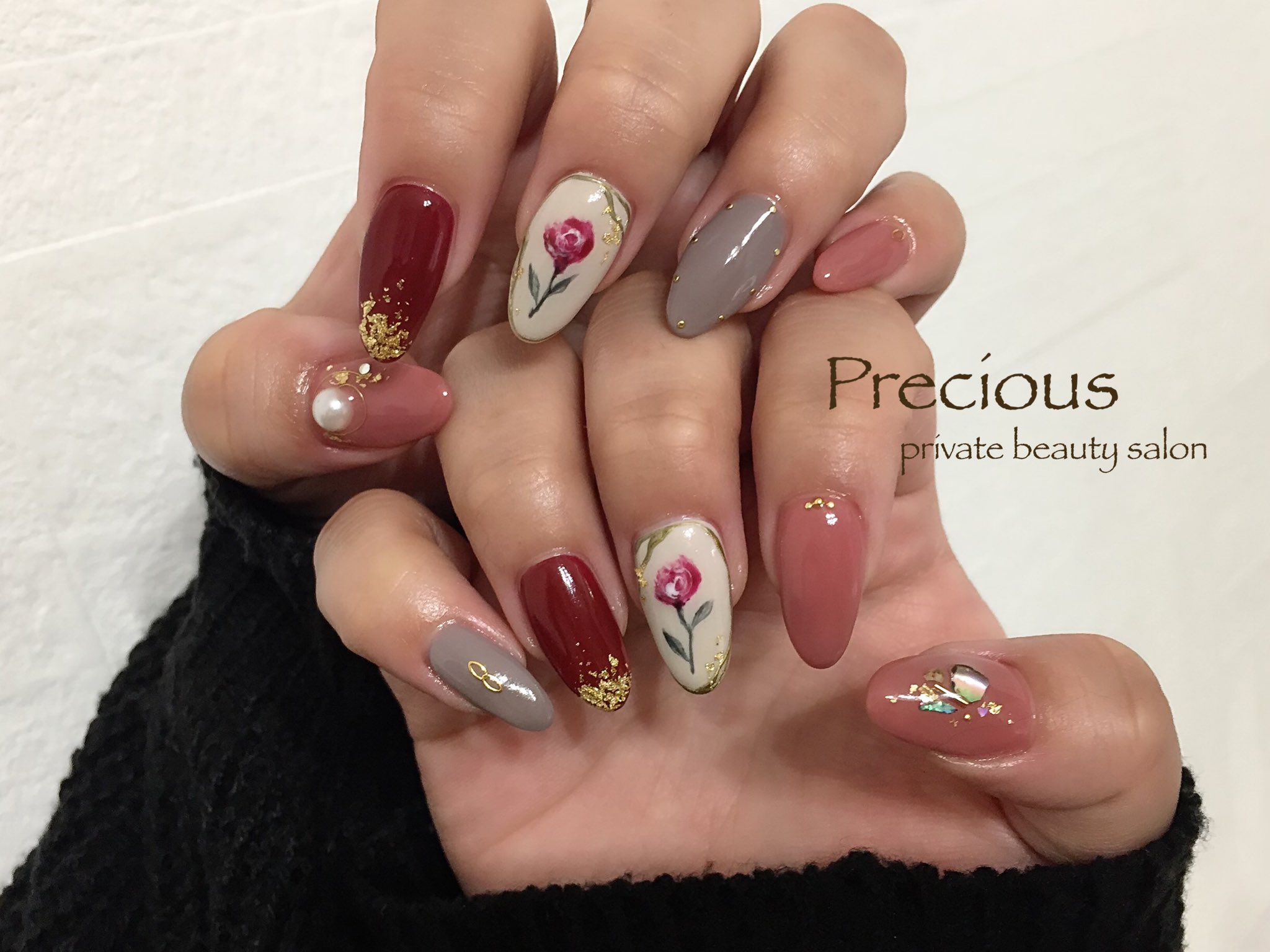 Precious ニュアンス 珍しくピンクで 新鮮すぎました ᴗ Precious 越谷ネイル Precious ネイルサロン 越谷 新越谷precious Koshigaya Saitama Nail Nail Followme Follow Japan Nails Winter Nails フラワーネイル 一輪花ネイル バラネイル
