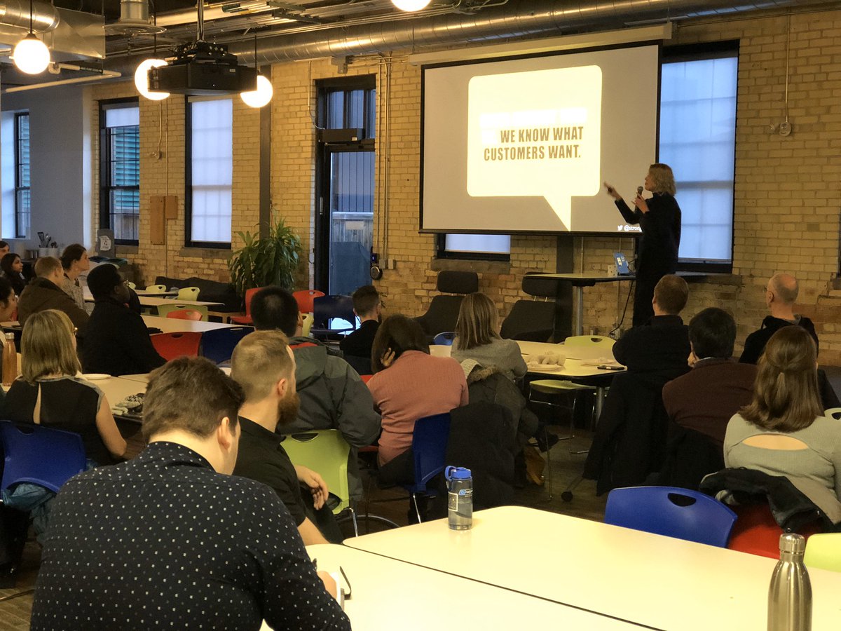 aeuerby's tweet image. “Research is not just the fieldwork. It’s important to educate the team that it also includes the up front planning and scoping and the downstream analysis and communication.” @strongthinks shares her UX research experience at IPEX in a physical product industry @uxWaterloo