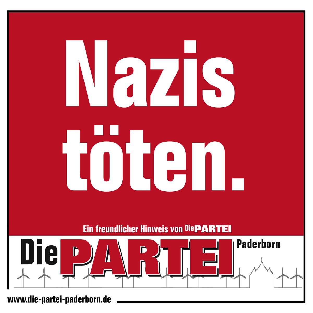 Während an Karneval auf der einen Seite fröhlich in Paderborn geballert wird, sterben auf der anderen Seite wieder Menschen durch rechte Gewalt. Kein Smiley. 

Nazis Töten.

Morgen um 19 Uhr, Herz-Jesu-Platz Paderborn