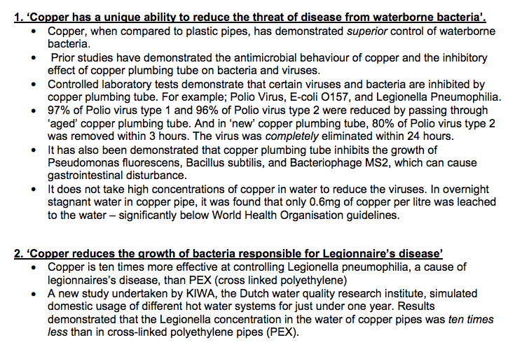 Late addition to this thread, but copper pipes in homes and hospitals have proven superior to any other material in controlling water borne disease.  #Virus  #Copper