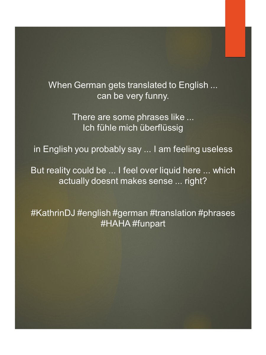 usakathrin's tweet photo. When German gets translated to English ... can be very funny.
😂
#KathrinDJ #english #german #translation #phrases #HAHA #funpart https://t.co/Tlf6eCpJKa