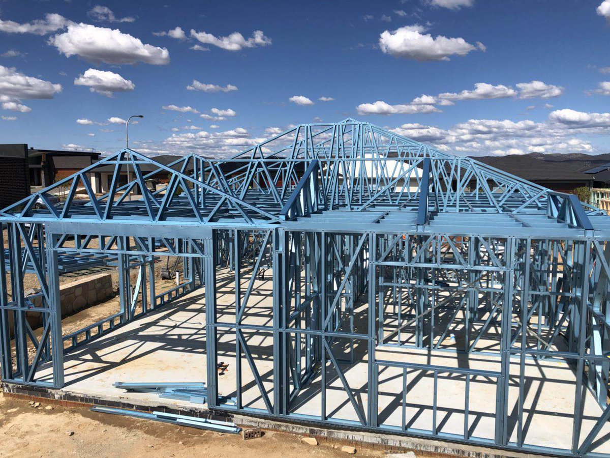 TechTrusses's tweet image. #STTA Almost finished! Blue sky, blue frames, pleasing look!

Planning a new project?  🏠 Let us help!
No more termite, no more fire threat!

PH| 0434 609 165
Email| sales@steeltrussestech.com.au

 #lightweightsteel  #lightgaugesteel  #lgs #steelframe #truecoresteel #bluescope