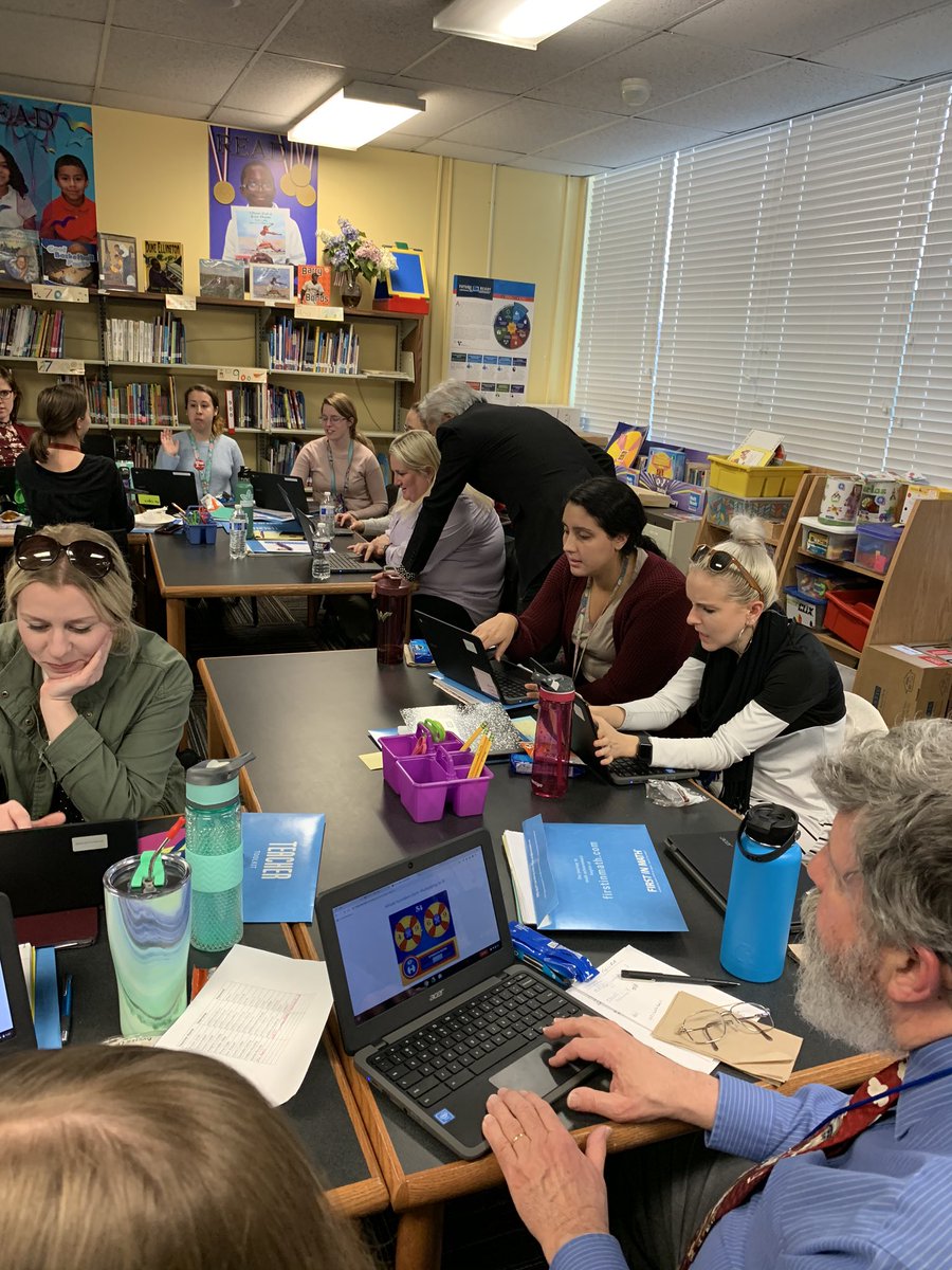 MDCityMath's tweet photo. Teachers working to increase their goals index. Some direct instruction from the inventor himself, @RobertSun24 , to complete some coding. #mathisfun #mdcityeaglessoar #aacpsawesome @AACPS_PK5Math @MDCityAACPS https://t.co/DXTYoDJvmf