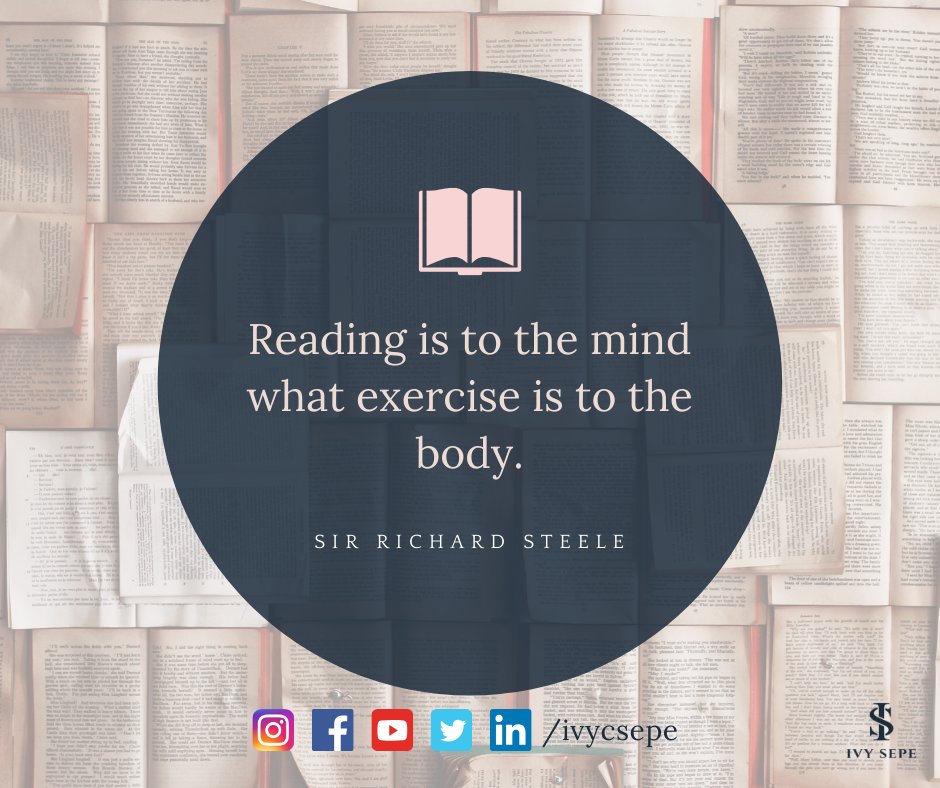 ivycsepe's tweet photo. “Reading is to the mind what exercise is to the body.” Sir Richard Steele #personaldevelopment #personalgrowth #success #growthmindset #abundance #health #wellness #ivysepe #xtrm11 #teamsepe #philippines #holistic #healthyliving #healthandwellness #naturalhealing https://t.co/srLB44BhF3
