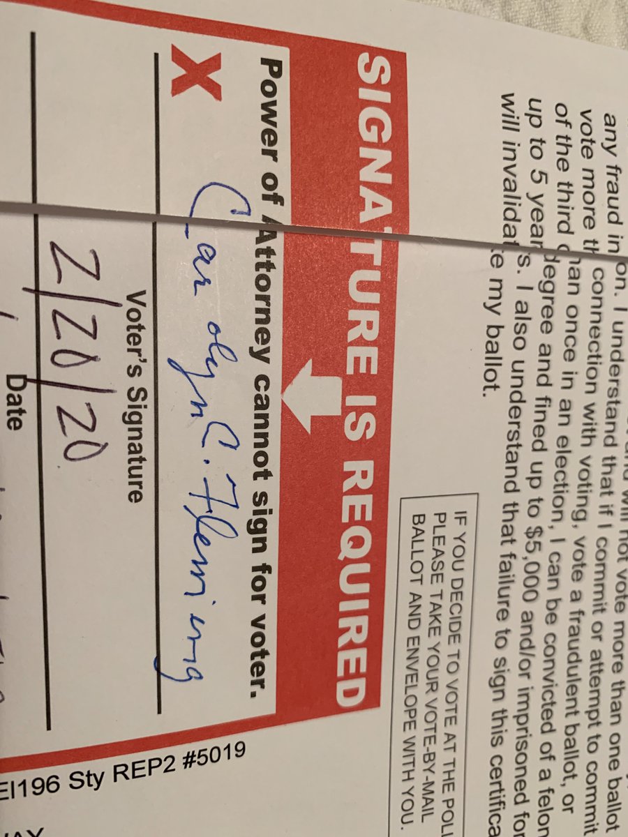 eweandme's tweet photo. @realDonaldTrump Dear President Trump - here is my 98 year old mother’s signature on her absentee ballot. She knows more about you than most people who are half her age! She definitely voted for you!!!!! https://t.co/F8I4byQoeG