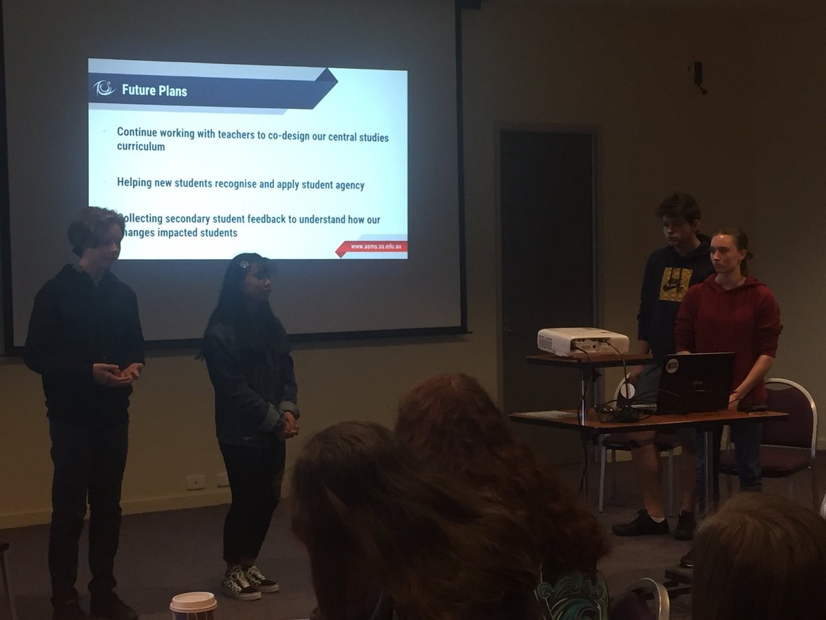 ⁦<a href="/asms_edu/">ASMS</a>⁩ students presenting at Students as ChangeMakers workshop 👍 ⁦<a href="/ASMS_Jayne/">Jayne Heath</a>⁩